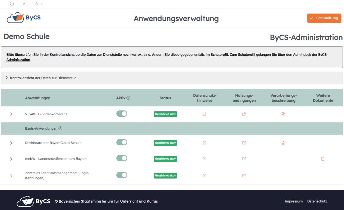 ByCS | Anwendungsverwaltung